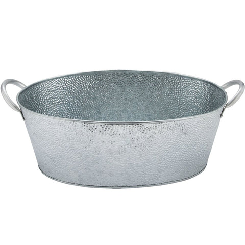 TableCraft GT2313 Galvanized Steel Oval Beverage Tub - 23" x 13" x 7-1/2"