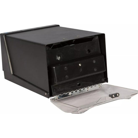 San Jamar H3001CLBK Classic Countertop Fullfold Napkin Dispenser, 300-Napkin Capacity, Clear/Black