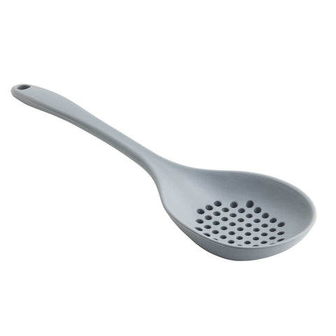 Tablecraft H3903GY Gray Silicone Perforated Serving Spoon 13-1/2"