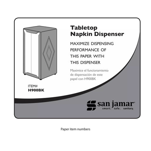 CFS Brands H900BK Classic Tabletop Tallfold Napkin Dispenser, Black