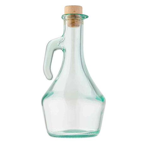 TableCraft Products H9222 Portabella 16 oz Green Tint Glass Olive Oil & Vinegar Bottle with Cork Stopper