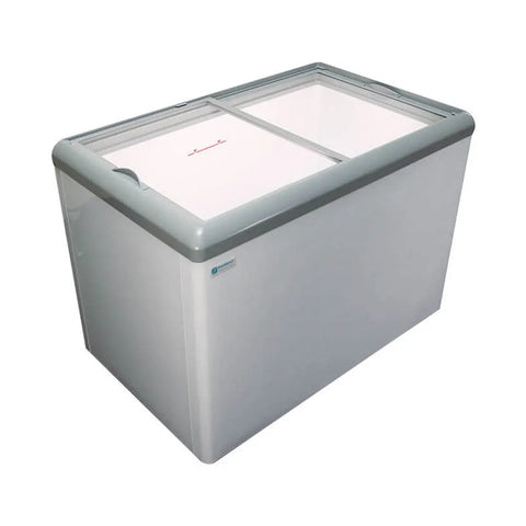 Excellence Industries HB-20HCD 70.5" Dual Temperature Glass Top Chest Freezer/Cooler, 20 cu. ft.