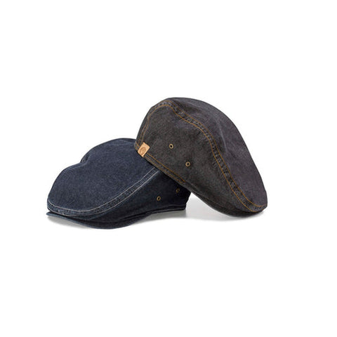 Chef Works HB006BLK0 Manhattan Driver Cap with Contrast Topstitching