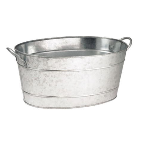 Tablecraft HBT1914 5.5 Gal Galvanized Oval Beverage Tub, 19 x 14 x 9 in.