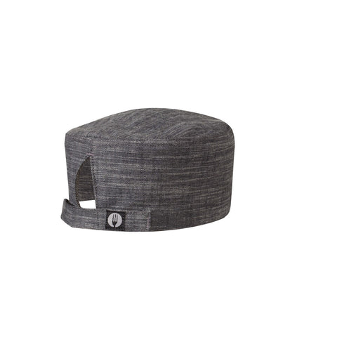 Chef Works HBXX012BSL0 Corvallis Beanie Chef's Hat - Black-Steel Gray
