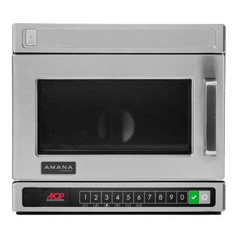 Amana HDC12YA2 Heavy-Duty Stainless Steel Compact Commercial Microwave, 120V/1200W