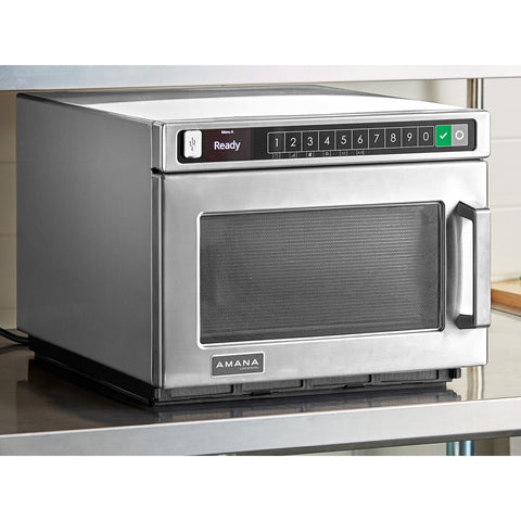 ACP-Amana HDC182 Heavy-Duty Stainless Steel Commercial Microwave Oven, 1800W, 208/240V, Push-Button Controls