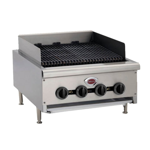 Wells HDCB-3630G 36 in 6-Burner Gas Countertop Charbroiler, 120,000 BTU (NG Convertible to LP)