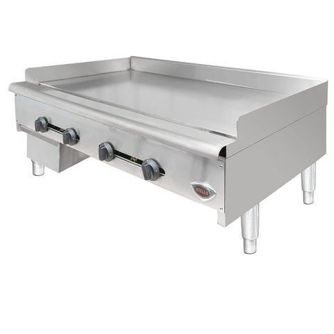 Wells Manufacturing HDG-4830G 4-Burner Countertop Gas Griddle, 48 inch, Manual Controls