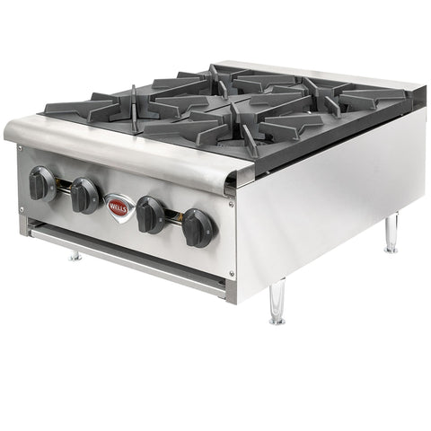Wells HDHP-2430G 4-Burner Countertop Gas Hot Plate