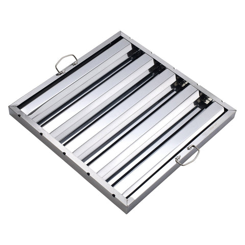 Winco HFS-2020 Stainless Steel Baffle Hood Filter, 20"W x 20"H