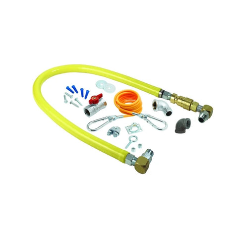 T&S Brass HG-4D-48SK 48" Safe-T-Link Coated Gas Appliance Connector Hose with Installation Kit