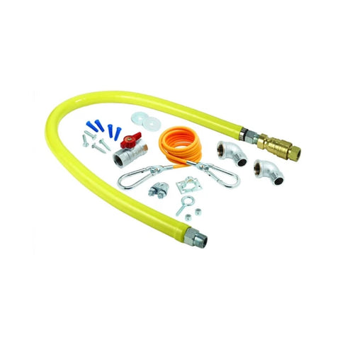 T&S Brass HG-4D-72K Safe-T-Link 72" Quick Disconnect Gas Appliance Connector, 3/4" NPT with Installation Kit