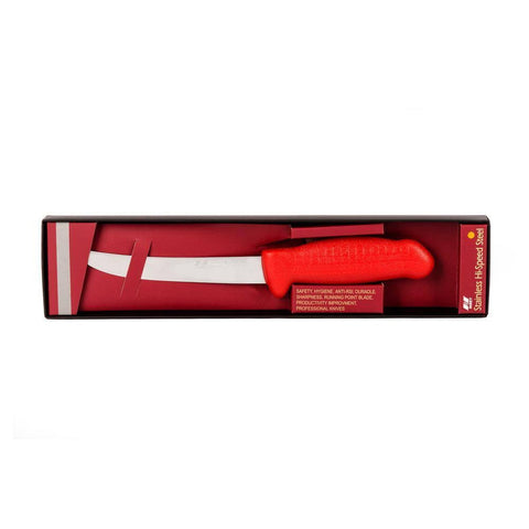 Master Grade HM-04-15 6" Stainless Hi-Speed Steel Trimming Knife with Red Handle
