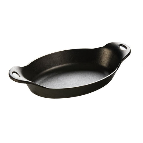 Lodge Manufacturing HM16OS 16 oz. Heat-Treated Cast Iron Oval Server