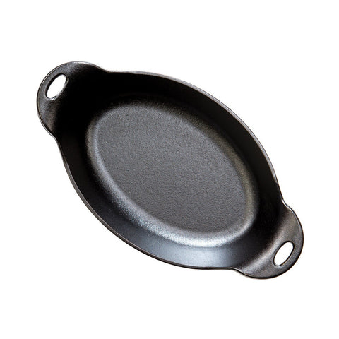 Lodge Manufacturing HM16OS 16 oz. Heat-Treated Cast Iron Oval Server