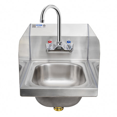GSW USA HS-1217S Wall Mount Hand Sink with Welded Splash Guards