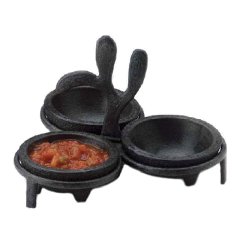 HS Inc. HS1026-CH 3-Way Cactus Salsa Caddy, Charcoal Plastic