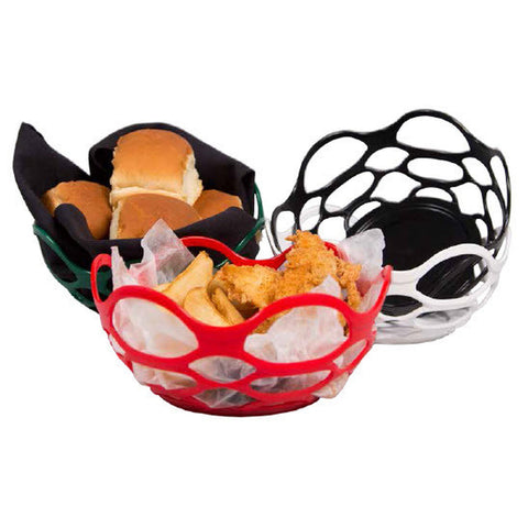 H.S., INC. HS1072-GC Serving Basket 7-3/4" Dia Open Weave Green Chile