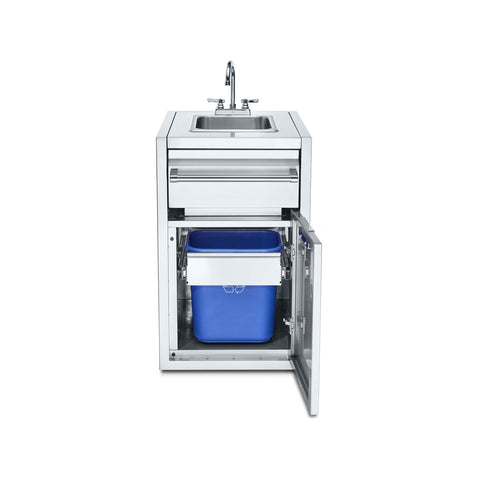 Crown Verity IBISC-SK-GH Infinite Series 21-Inch Built-In Cabinet with Sink & Double Trash Bin Storage