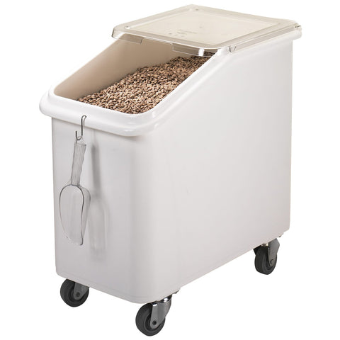 Cambro IBS27148 White Slant Top 27-Gallon Mobile Ingredient Bin