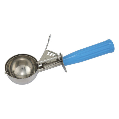 Winco ICD-16 Stainless Steel Thumb Press Disher, Size #16 with Blue Plastic Handle