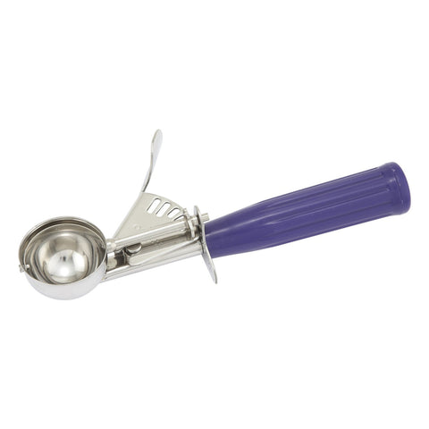 Winco ICD-40 Stainless Steel Thumb Press Disher with Purple Plastic Handle, Size #40