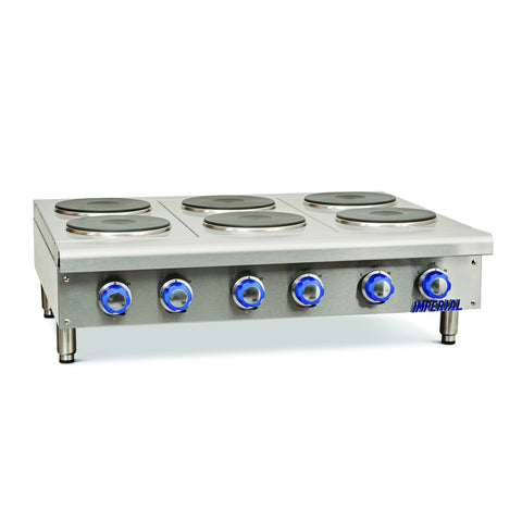 Imperial IHPA-2-24-E Electric Countertop Hot Plate, 2 Round Elements, 24" Wide