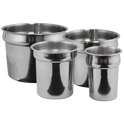 Winco INS-11.0M 11 Qt Stainless Steel Round Inset Pan
