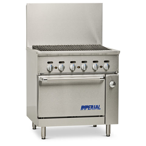 Imperial IR-24BR-120 24 in Gas Radiant Broiler Range with Space Saver Oven (87,000 BTU)