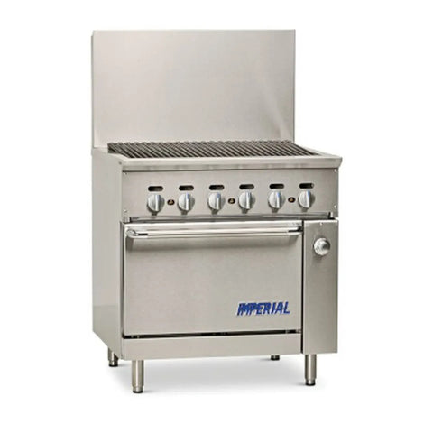 Imperial IR-36BR-C 36 in Radiant Broiler Range with Convection Oven (120,000 BTU)
