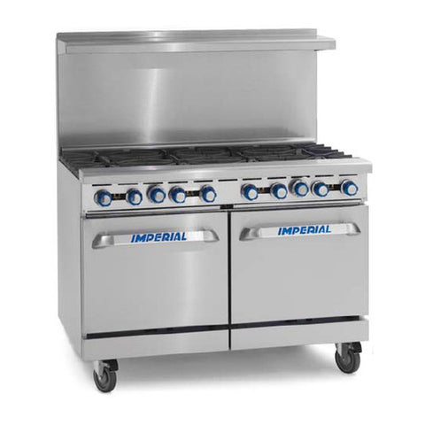 Imperial Range IR-4-G24 Pro Series 48 in Natural Gas 4-Burner Range with 24 in Griddle and (2) 20 in Space Saver Ovens