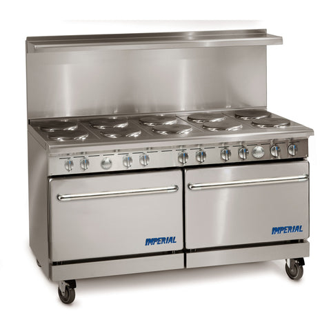 Imperial IR-4-G36T-E Pro Series 60 in Electric Range with 4 Round Plates, 36 in Griddle, and 2 Standard Ovens