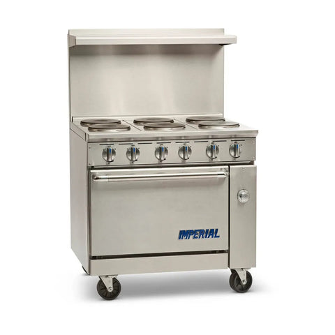Imperial IR-6-E-C 36 in Electric Range with (6) 9 in Round Plates and Convection Oven