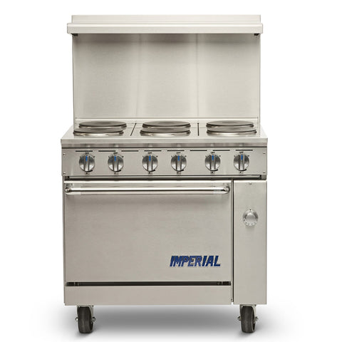 Imperial Range IR-6-E 36 Inch Electric Restaurant Range with 6 French Plates and Standard Oven