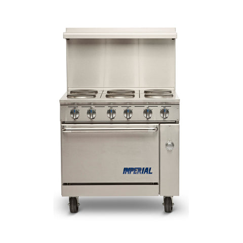 Imperial Range IR-6-E 36 Inch Electric Restaurant Range with 6 French Plates and Standard Oven