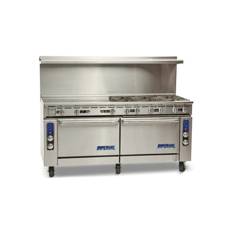 Imperial IR-6-G36-CC 72 in Gas Restaurant Range with 6 Open Burners, 36 in Griddle, and 2 Convection Ovens