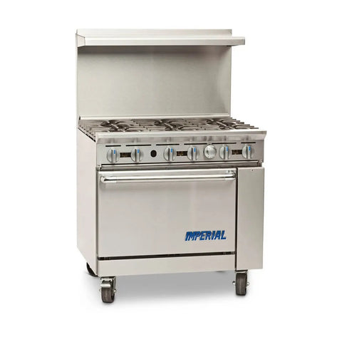 Imperial IR-6-XB 36 in 6-Burner Natural Gas Range with Cabinet Base (192,000 BTU)