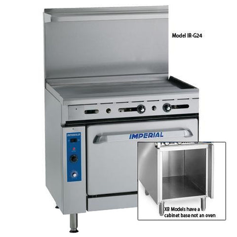 Imperial IR-G48-XB 48 inch Gas Restaurant Range with 48 inch Griddle, Standard Oven and Cabinet Base