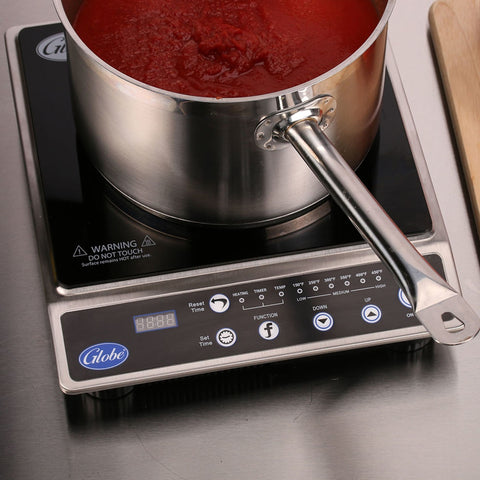 Globe IR1800 Countertop Induction Cooktop, 1 Burner, 1800W, 120V