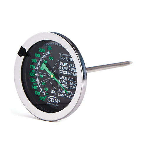 CDN IRM200-GLOW Ovenproof Meat and Poultry Thermometer with Glow Dial
