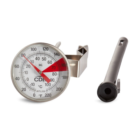 CDN IRTL220 Beverage and Frothing Thermometer with 7" Stem, 0 to 220°F
