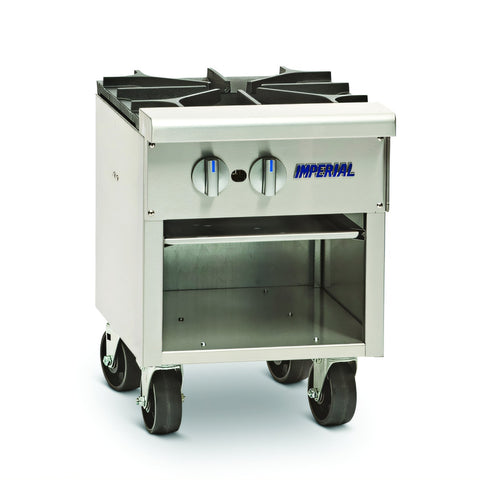 Imperial (Middleby) ISPA-18-2 18 in Gas Stock Pot Range with (2) 3-Ring Burners, 180,000 BTU