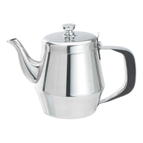 Winco JB2920 20 oz Gooseneck Teapot with Vented Lid, Stainless Steel
