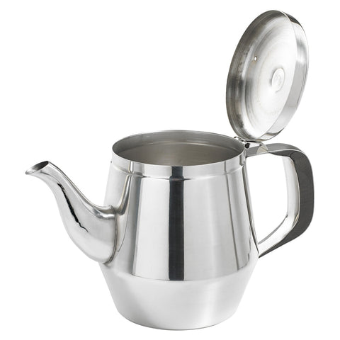 Winco JB2920 20 oz Gooseneck Teapot with Vented Lid, Stainless Steel