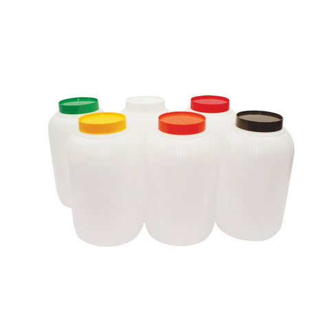 TableCraft JC1128A PourMaster 1-Gallon Backup Mix Bottle, Assorted Colors, 6-Pack