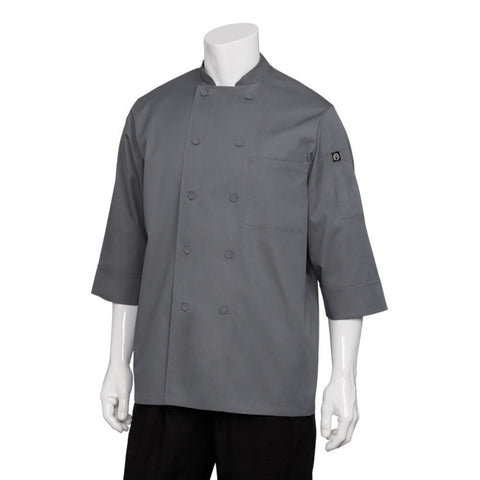 Chef Works JLCLGRY6XL Morocco Gray Chef Coat - 6XL