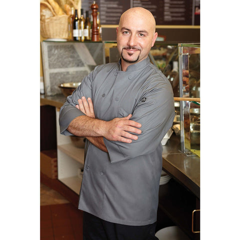 Chef Works JLCLGRY6XL Morocco Gray Chef Coat - 6XL