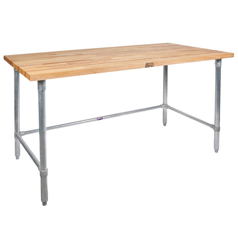 John Boos & Co. JNB09-X Wood Top Work Table with Galvanized Base, 30" x 60"