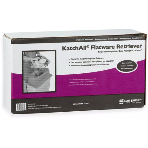 CFS Brands KA1951RD KatchAll Magnetic Flatware Retriever Trash Can Lid, Burgundy